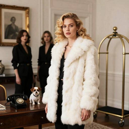 Elegant Scene with Blonde Woman and Friends