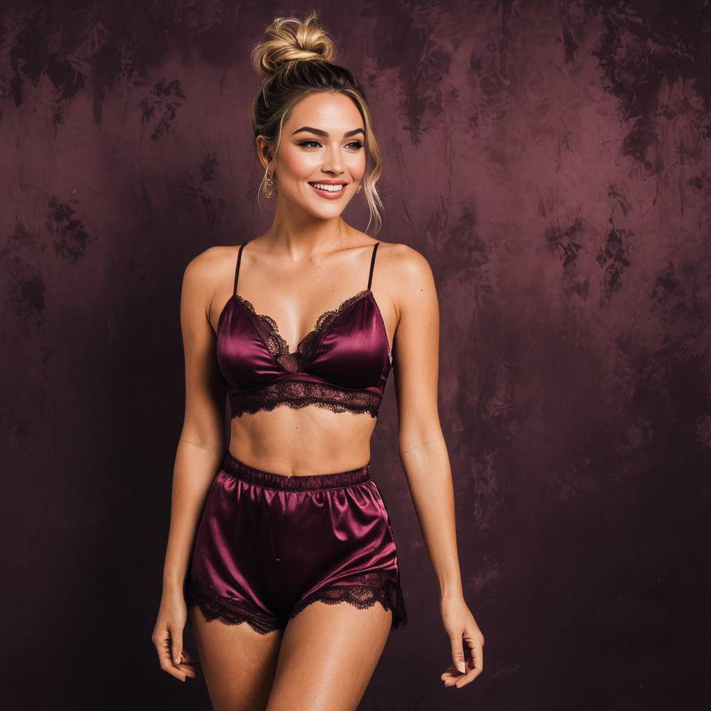 Giggling Best Friend in Satin Lingerie