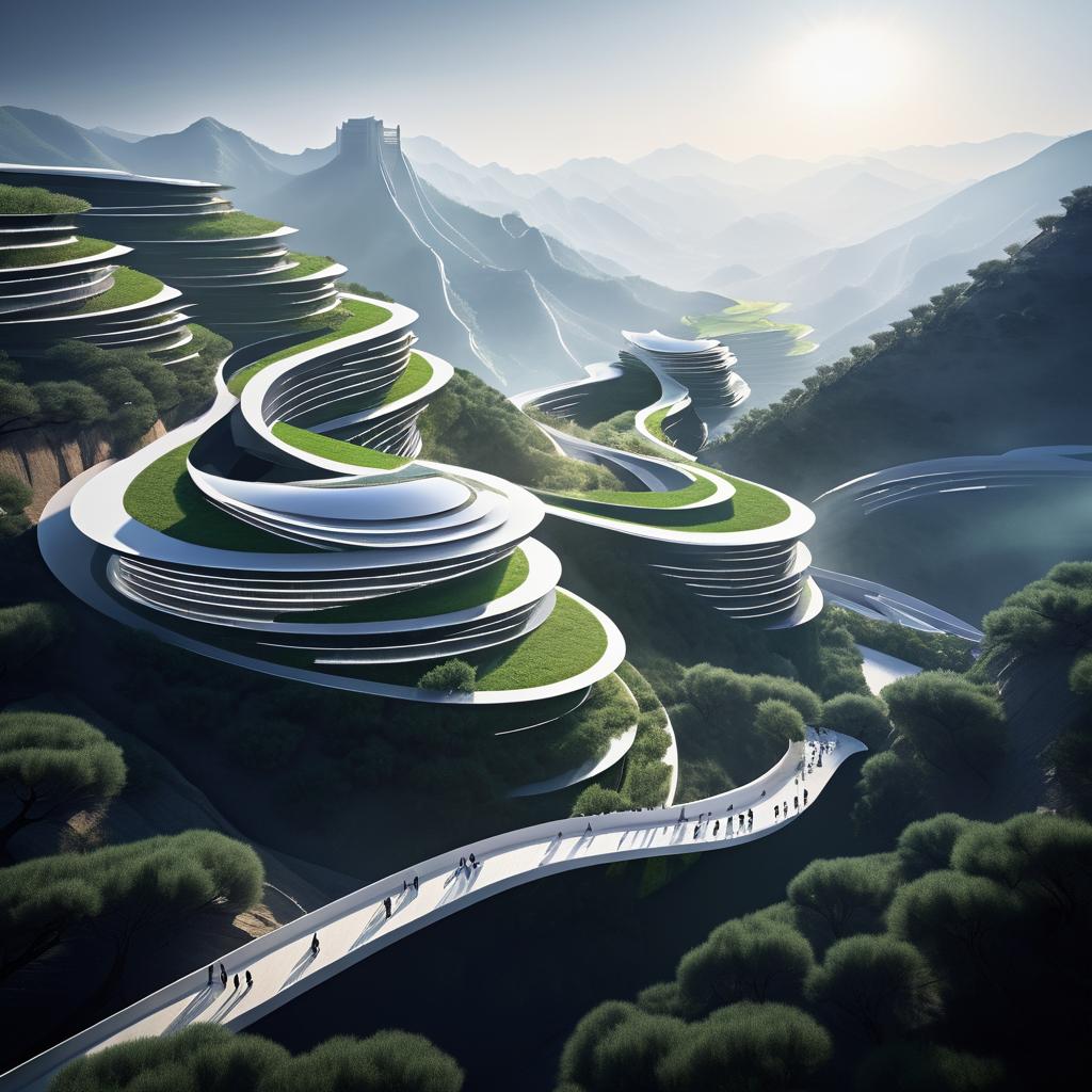 Futuristic Great Wall by Zaha Hadid