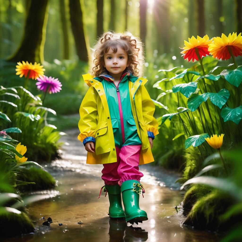 Whimsical Child Explorer in Magical Woodland