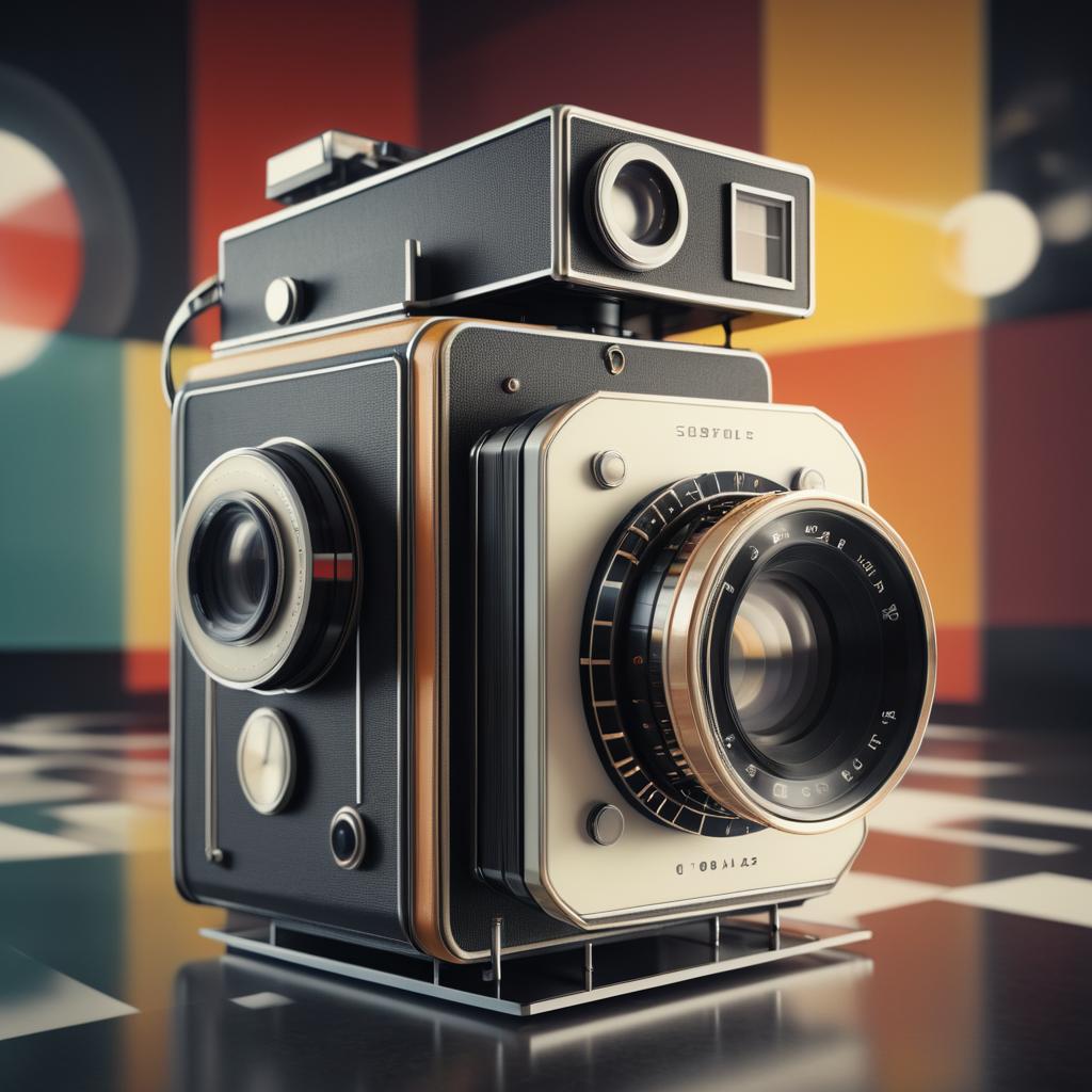 Vintage Camera in Bauhaus Manipulated Photography