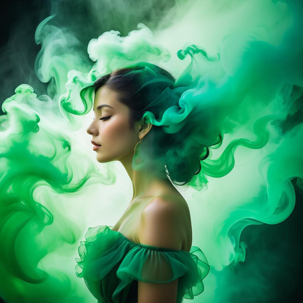 Ethereal Portrait of a Woman in Smoke