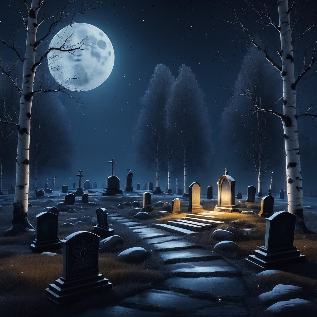 Moonlit Graveyard Concept Art