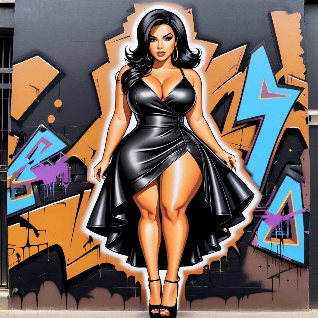 Stylish Cartoon Graffiti Art Design