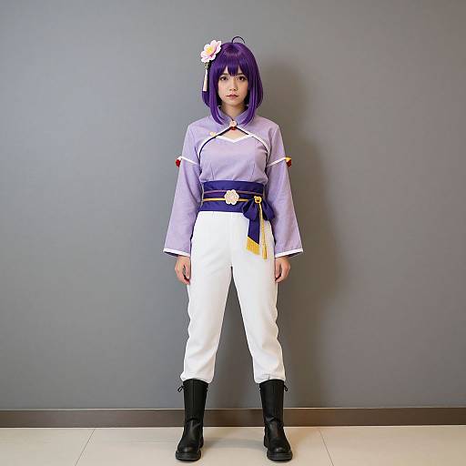 Solo Girl with Purple Hair Costume