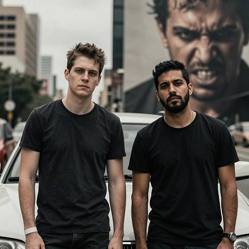 Urban Portrait of Two Men Together