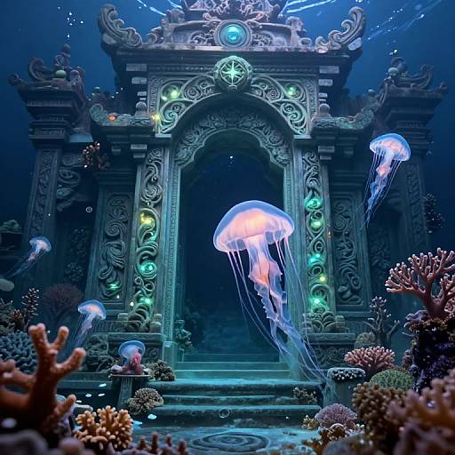 Enchanted Underwater Ancient Temple