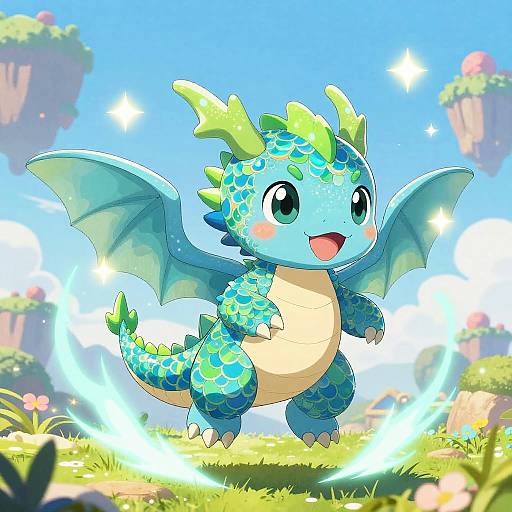 Fluffy Baby Dragon Anime Fantasy