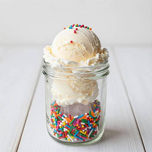 Colorful Ice Cream in Glass Jar