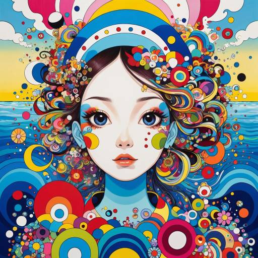 Vibrant Abstract Woman in Ocean Art