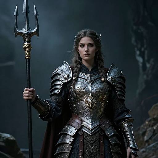 Fantasy Goddess Badb in Battle Armor