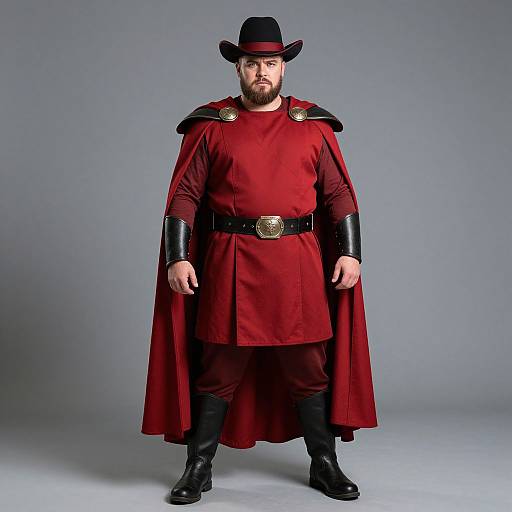Plus Size Warrior in Red Cape