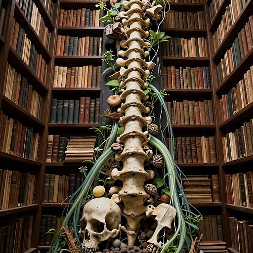 Vertical Library on Ancient God Bones
