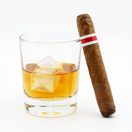 Minimalist Whiskey Glass and Cigar