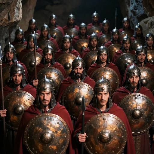 Armored Warriors in a Stone Cave