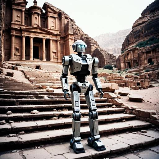 Robot Standing on Steps at Petra Theatre