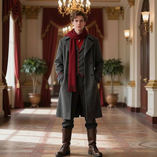 Regal Young Man in Elegant Costume