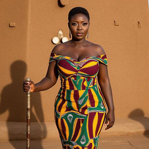 Photorealistic Ghanaian Kente Queen