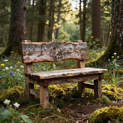 Rustic Reclaimed Wood Forest Seating