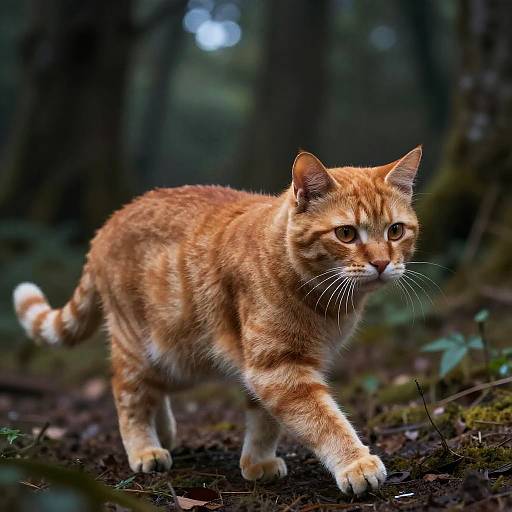 Mystical Orange Cat with Human Face
