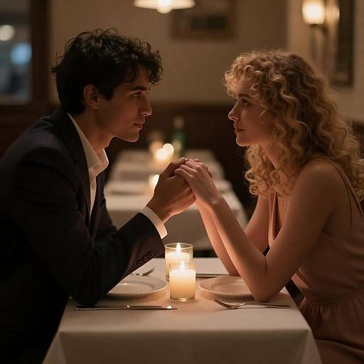 Candlelit Moment: Romantic Restaurant Date