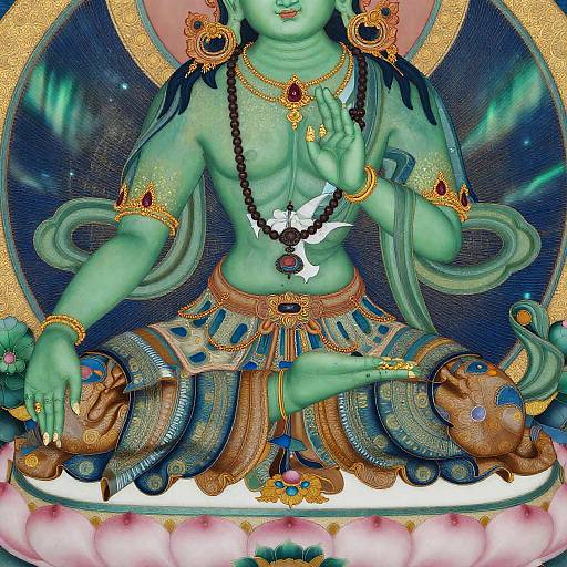 Green Tara Blessing with Celestial Aura