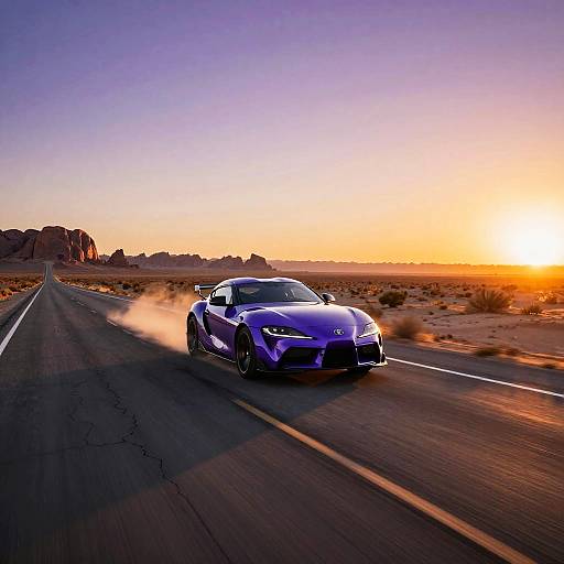 Purple Toyota Supra Desert Sunrise Speed