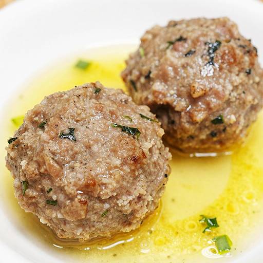 Close-Up Herb-Filled Meatballs