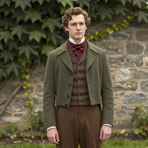 Young Man in Victorian Vintage Outfit