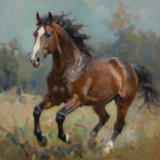 Dynamic Impressionist Horse in Motion