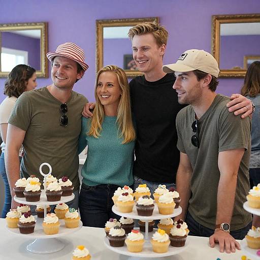 Cupcake Display Gathering with Friends