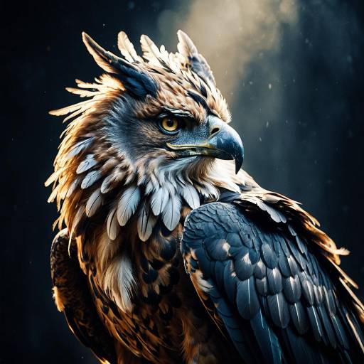 Dramatic Gryphon Portrait with Mystical Glow