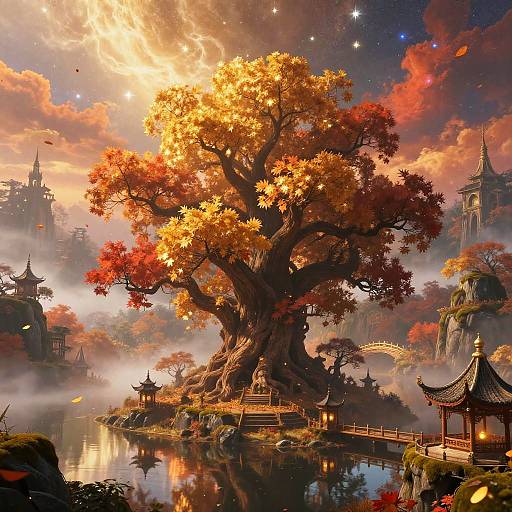 Enchanted Autumn Tree Giant Vista