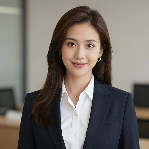 Realistic Office Woman in Formal Wear