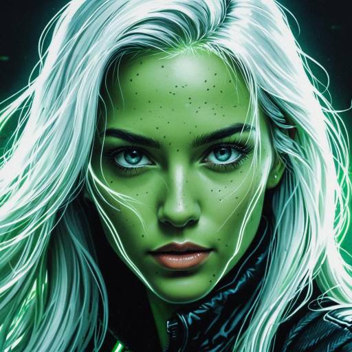 Cyberpunk Girl with Silver-White Hair Cyberpunk Girl with Silver-White Hair