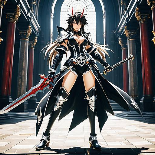 Anime Warrior Woman in Elaborate Armor