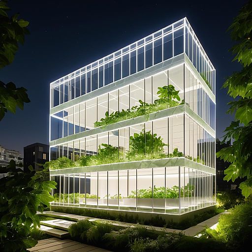Nighttime Quartz Glass Building Photography Nighttime Quartz Glass Building Photography