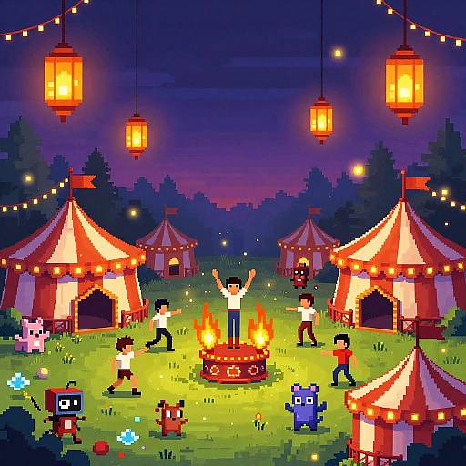 Enchanted Pixel Art Circus Grounds