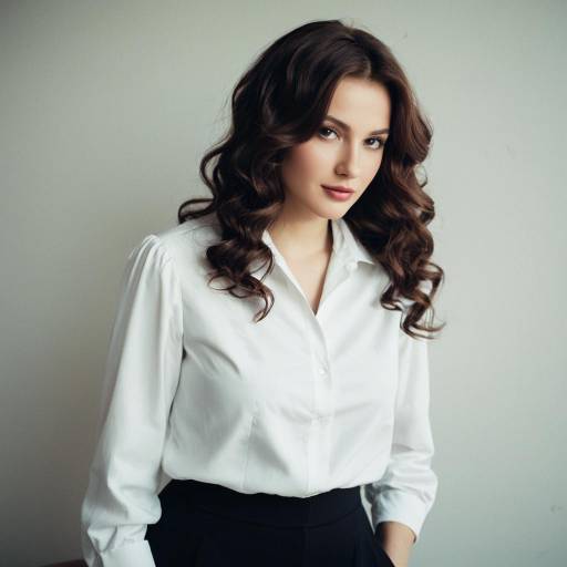 Woman in White Blouse and Black Trousers