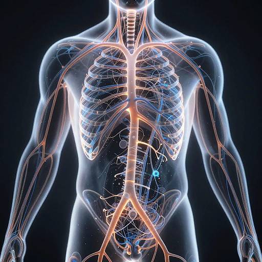 Futuristic Glowing Lymphatic Network