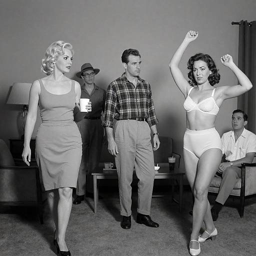 Mid-20th Century Living Room Scene