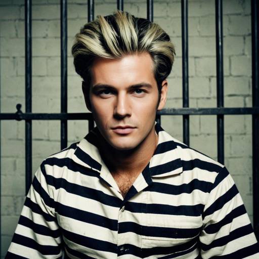 Man in Vintage Striped Jail Costume