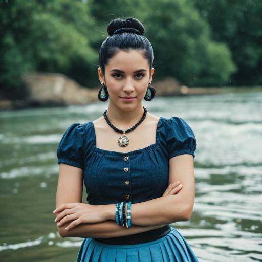 Woman in Blue Outfit by River