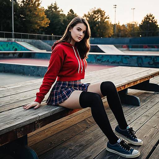 Cinematic Teen Fashion by the Skate Park