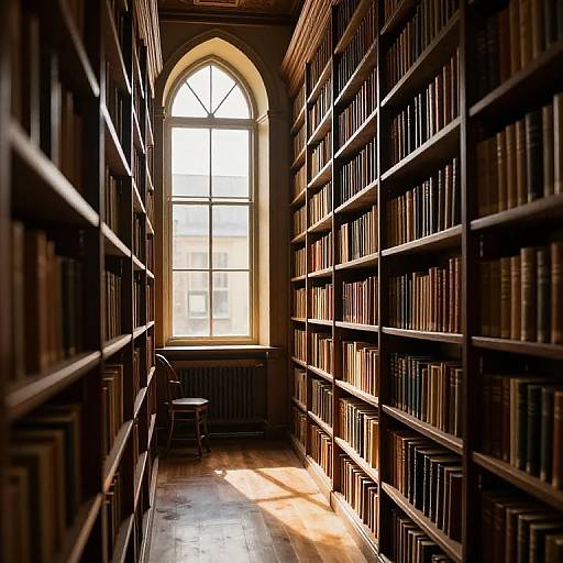 Sunlit Ancient Library Sanctuary
