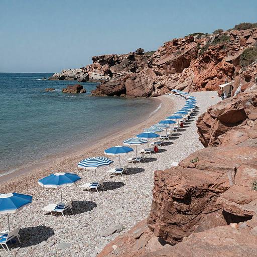 Stunning Beach with Rocky Cliffs View