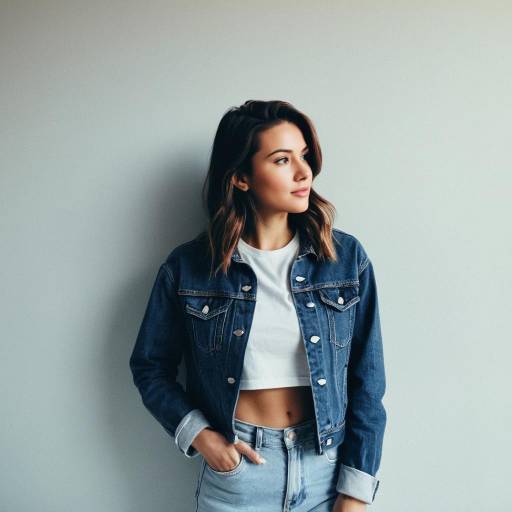 Young Woman in Denim Jacket and Jeans