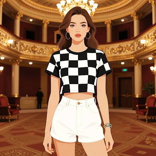 Stylish Woman in Luxurious Theater