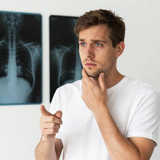 Caucasian Man with X-rays Portrait