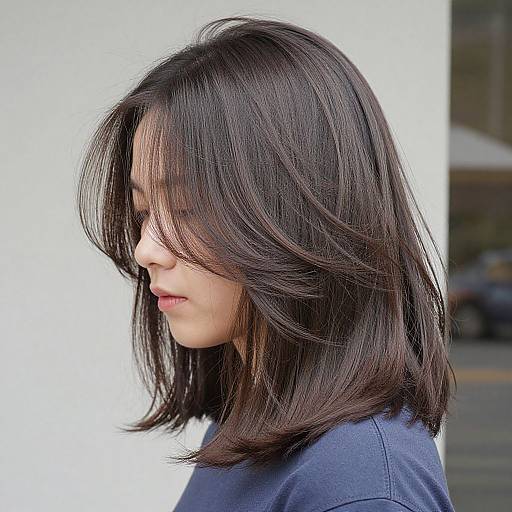 Modern Semi-Long Layered Crop Hairstyle